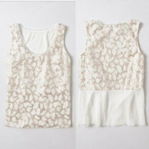 NEW Anthro Meadow Rue Glimmer Lace Sequin top - Picture 1 of 7